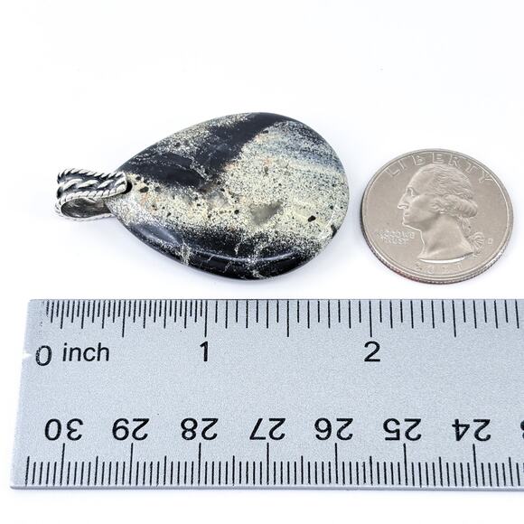 Vintage Sterling Silver 925 Apache Gold Teardrop Pendant | Gemstone - Picture 6 of 6